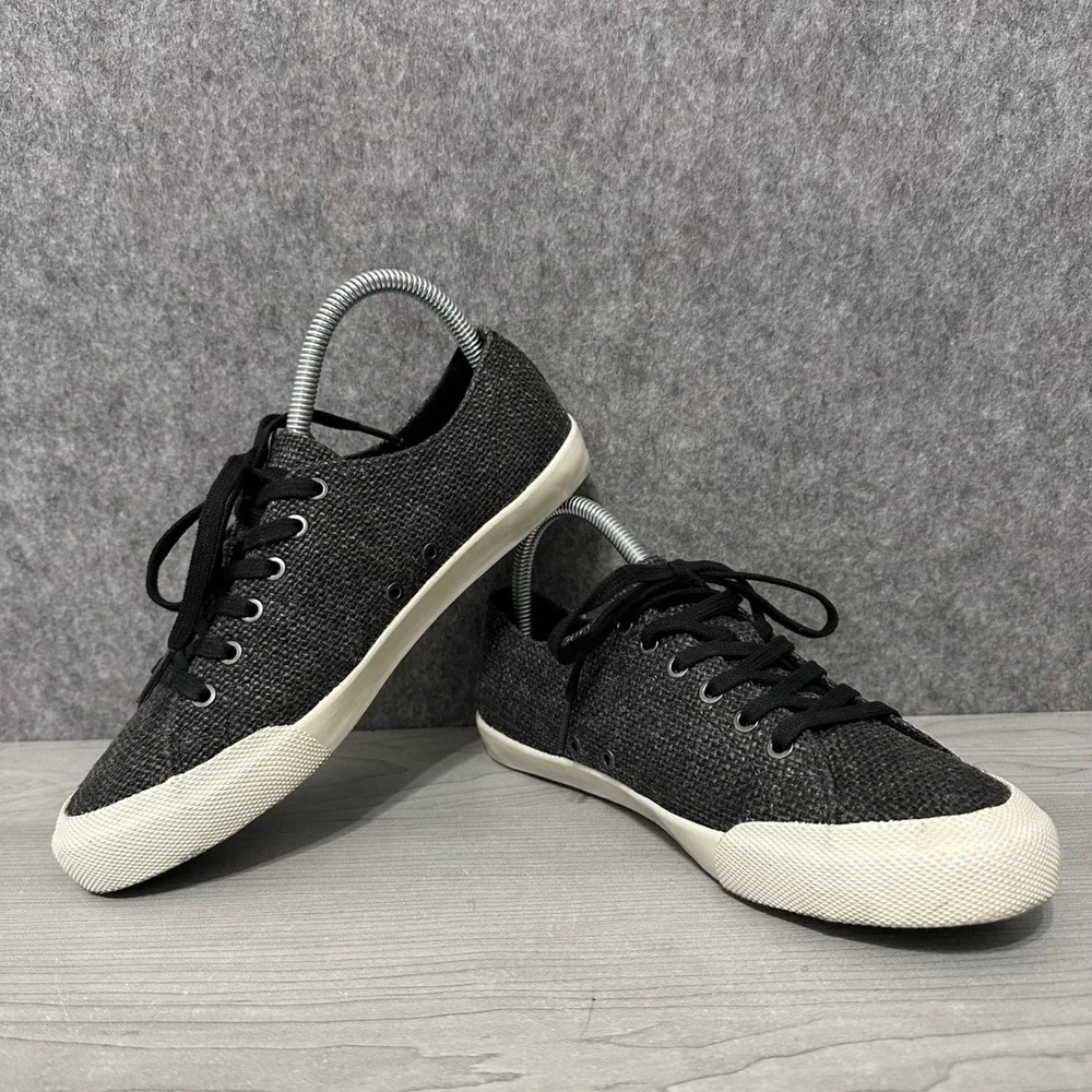 SeaVees‎ Monterey Raffia Lace Up Sneakers Black Womens Size 7.5 40700 Low Top